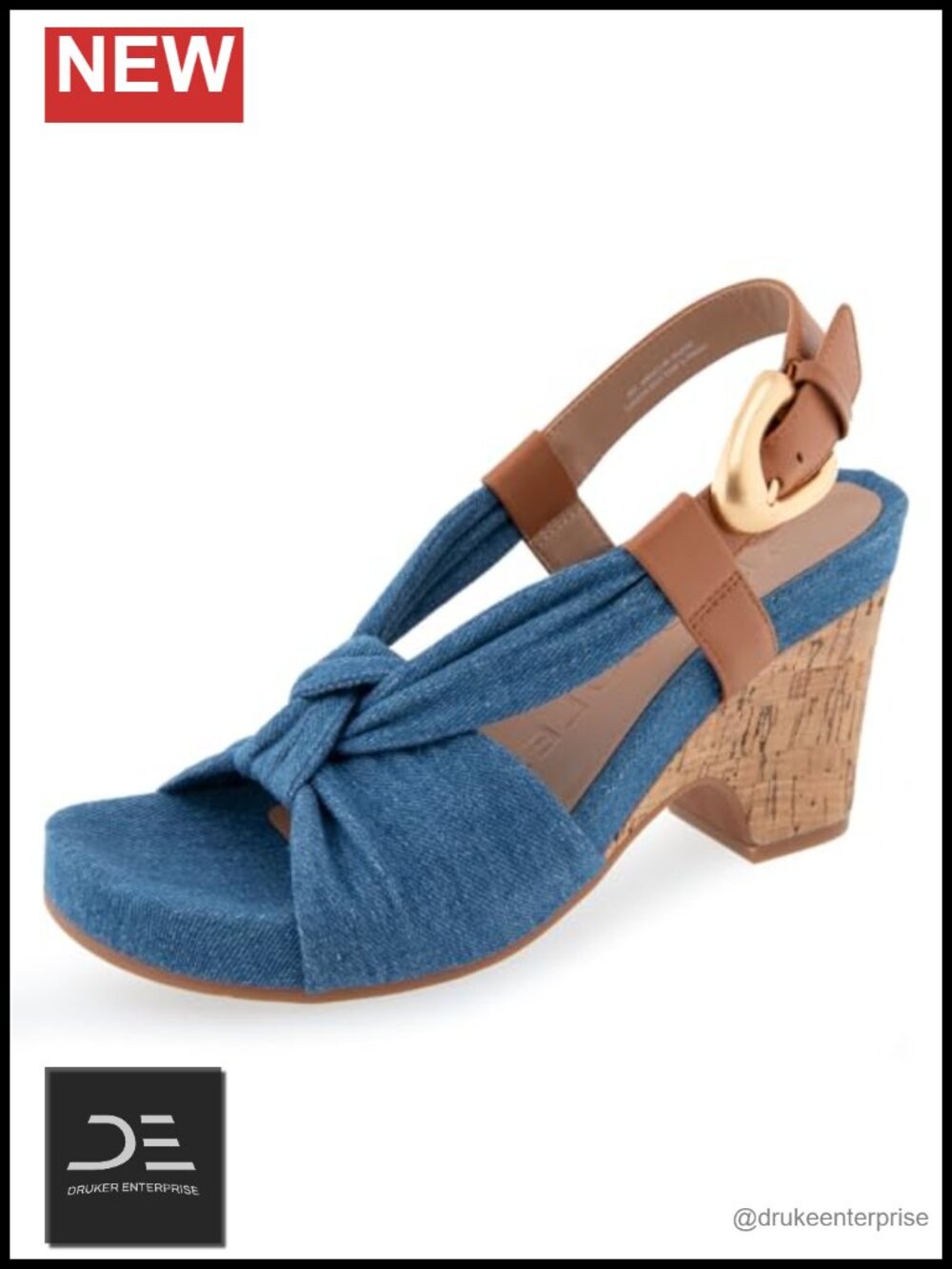 Wedge Heel Sandals with Buckle Slingback Strap